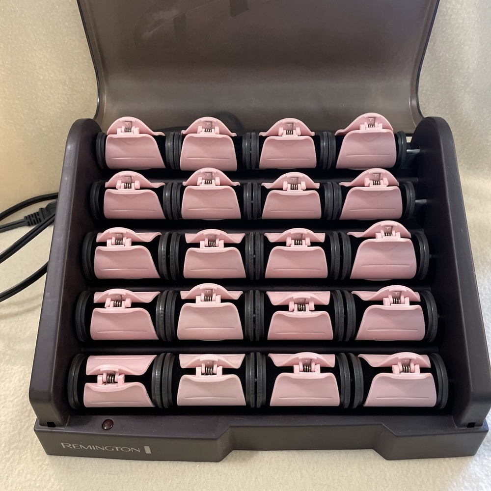 Remington T Studio H9000 Hot Rollers Hair Curlers Pearl Heated Ceramic 20 Clips